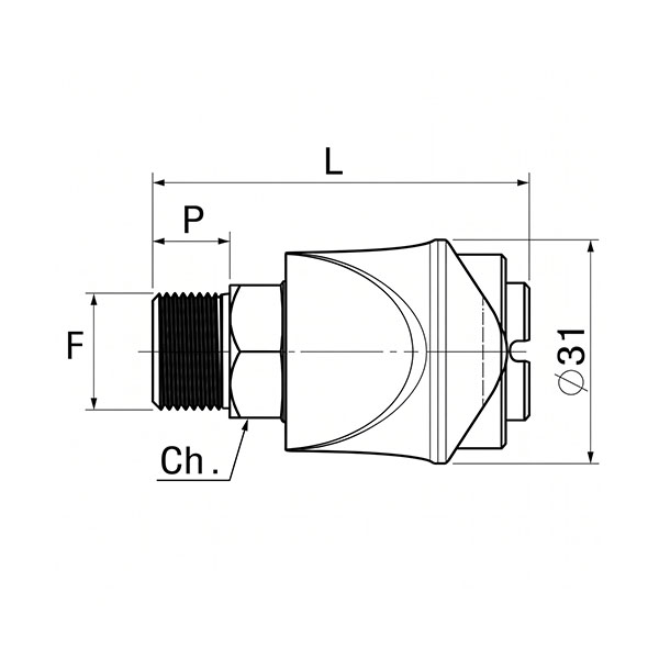 ANI ART. UR/7 B Rubinetto Rapido Universale a Rulli Filettato Maschio 1/2" - ANI - Immagine 2